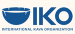 Logo of the International Kava Organization, abbreviated as 'IKO', with a graphic of a blue kava bowl above the acronym, signifying the organization's global focus on kava culture and standards.