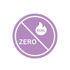Symbol indicating 'Zero KCAL', with a crossed-out calorie icon, representing that Chill Elixir by Relaxed Fx offers a zero-calorie option for health-conscious consumers.